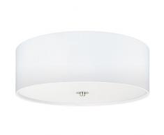EGLO PASTERI iluminación de techo Níquel, Blanco E27 - Lámpara (Níquel, Blanco, Salón, Cilindro, Cepillado, Tela, Vidrio, Acero, I)