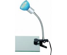 Briloner Leuchten 2989-010P - Flexo con pinza y luz LED GU10, color plateado y azul