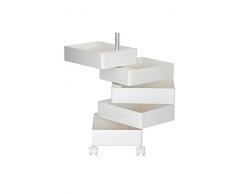 Magis ABS brillante 360 DEGREE oficina almacenamiento contenedor, metal plástico, Blanco, 5 Drawers