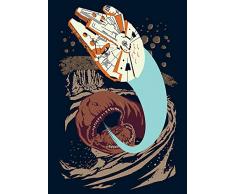 Komar Wandbild Von Star Wars Classic Vector Asteroid Worm | Kinderzimmer, Jugendzimmer, Dekoration, Kunstdruck | ohne Rahmen | WB107-50x70 fotomural, carbÃ³n