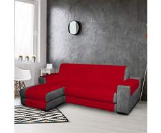 PETTI Artigiani Italiani, Funda Chaise Longue, Cubre Sofa Reversible, Protector para Sofás de Micrbibra, 100% Made in Italy, Rojo, 4 Plazas (300-305), Microfibra
