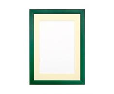 Paintings Frames Rainbow - Marco de Fotos - Póster - Otros tamaños y Colores Disponibles, Madera, Verde con Marco Marfil, 6 x 4 cm para Cuadro de 4,5 x 2,5 Pulgadas