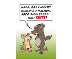 Schatzmix Naja, el Tetera ya está Haciendo así, Pero Luego se agarra la Pica. Cartel con Texto en alemán, ratón, Rata, Divertido, cómic, Cartel de Chapa, Cartel de Metal, Cartel Decorativo.