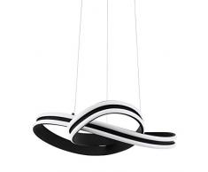EGLO Lámpara colgante LED Corredera, 2 focos, moderna lámpara de techo de acero y plástico, lámpara de mesa de comedor en negro, blanco, lámpara de salón colgante, blanco cálido