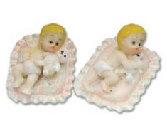 Club verde resina bebé niña en cojín, rosa, pack de 4