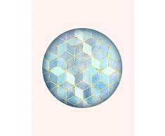 Komar Wandbild Von Mosaik Circle Azzuro | Poster, Bild, Wohnzimmer, Schlafzimmer, Dekoration, Kunstdruck | ohne Rahmen | P093B-30x40 fotomural, Azul/Amarillo