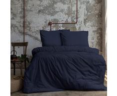 Komfortec Juego de Cama de 2 Piezas, Funda nórdica de 155 x 220 cm y Fundas de Almohada de 80 x 80 cm, cepillada, 100% Microfibra, Color Azul
