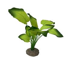 Aqua Della, Planta Artificial Colorida de plÃ¡stico Flexible Anubias 3 20 cm Verde, pie Resistente, Ofrece refugios y Lugares de reproducciÃ³n, Apto para acuarios y terrarios