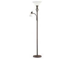 Trio Rustica - Lámpara de pie con brazo lector, 100W, IP20, 400 lumens, E27, color oxido