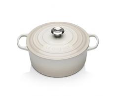 Le Creuset Cocotte redonda de hierro fundido, 22 cm, 3, 3 L, Todas Las Fuentes de Calor incluso inducción, Meringue, 21177227164430