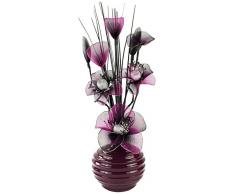Flourish Diseño de flores de 791803-813 32 cm jarrón con Morado/Negro artificiales, morado/Morado