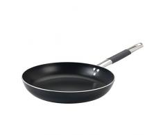 Ollas Agnelli Alblack Pan Baja Saltar, Aluminio, Acero Tubular Inoxidable manija embutida con Fresco, Negro, 28 cm