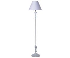 DRW Lampara de Pie con Pantalla de Metal en Blanco 38x155cm, Base 26x133cm