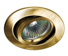 Lampenlux Samila - Foco led empotrable (redondo, orientable, 230 V, aluminio cepillado dorado, sin bombilla), acero cromado