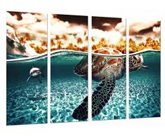 Poster FotogrÃ¡fico Animal Tortuga y Tiburon en el Mar, Oceano TamaÃ±o total: 131 x 62 cm XXL