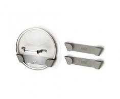 Joseph Joseph Duo - Juego de 3 soportes para tapas de ollas y sartenes, autoadhesivos, aptos para tapas de hasta 24 cm, incluye cinta adhesiva 3M VHB, color gris