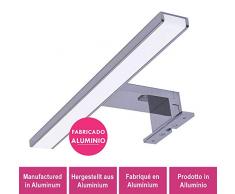 Kibath Aplique Led 60cm 13,8W, indicado para baÃ±o. ColocaciÃ³n con soporte universal para espejo, mueble y camerino. IluminaciÃ³n frÃ­a uniforme. Fabricado en aluminio, 13.8 W, Cromo Brillo, 60
