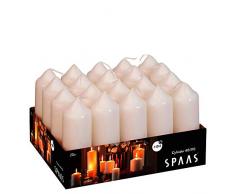 Spaas - Bandeja de 20 Velas sin Perfume, Cera de parafina, Color Marfil, 40 x 110 mm