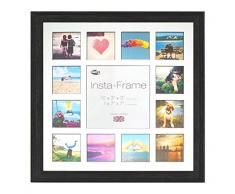 Inov8 16 x 40,64 cm Insta-Frame Austen Marco para Instagram 13/DE Estampado a Cuadros de Fotos con paspartú Blanco y Negro con Borde, 2 Unidades, Gris