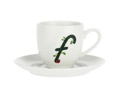 La Porcellana Bianca - Taza de cafÃ© con platillo Letra F en Caja de Regalo - Solotua - DecoraciÃ³n del hogar, tÃ©, cafÃ© y Desayuno - Porcelana - 90 CC