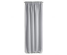 Design91 - Cortinas Lisas Blackout Opacas, Suaves y Modernas, Sencillas, para Dormitorio, habitaciÃ³n de los niÃ±os, salÃ³n, Plata, 135 x 270 cm