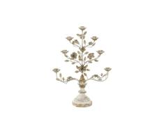 Candelabro Circular con Soporte de la Marca DKD Home Decor Beige Metal Madera Flores (62 x 21 x 82 cm) (Referencia: S3026380)