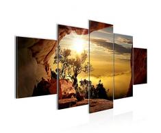 Runa Art 607651b - Cuadro de pared (200 x 100 cm, lienzo de fieltro, tamaÃ±o XXL, 5 piezas, fabricado en Alemania, listo para colgar), color marrÃ³n