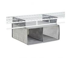 InterDesign - Aldo - Organizador de cajón Colgante para Almacenamiento en Armario - 2 compartimientos - Gris