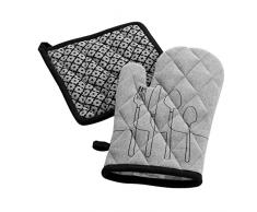 Douceur dintÃ©rieur Guante + MANICO 18 x 28 cm/20 x 20 cm ALGODÃN RECICLO Imprime Cocina Gris China