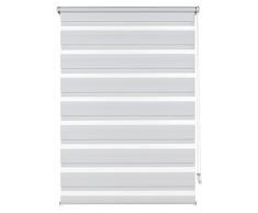 Deco Company - Estor Doble con Pinzas, Tela, WeiÃ, 90 x 150 cm