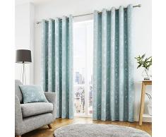 Curtina - Sagano - Cortinas Forradas, Ojales, 100% poliéster, Azul Pastel, 66 Width x 72 Drop (168 x 183cm)