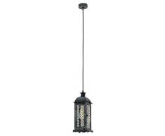 Eglo Lámpara Colgante Lisburn 1 E27, 60 W, Negro, 12.5 x 12.5 x 53 cm
