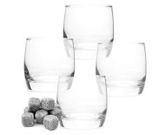 Lantelme 6679 - Juego de 4 vasos de whisky y 9 unidades de piedras de enfriamiento para whisky