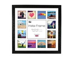 Inov8 16 x 40,64 cm Insta-Frame Marco para Instagram 13/de Estampado a Cuadros de Fotos con paspartú Blanco y Negro con Borde, Mosaic Negro