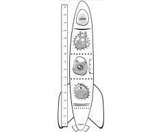 PLAGE 140900 3 x l Grande Pegatinas meßstange – Cohete, Vinilo, Blanco, 56 x 0.2 X 169 cm