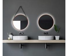 Talos Espejo de Pared Redondo Decorativo con iluminaciÃ³n LED indirecta en Cobre Mate, diÃ¡metro de 50 cm (50264)