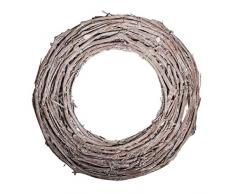 Rayher 65271505 - Corona decorativa (30 cm de diámetro, 7 x 2 cm, plana), color blanco