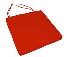 Homemaison Plain al Aire Libre Silla cojÃn con Funda extraÃble, poliéster, Rojo, 40 x 40 cm