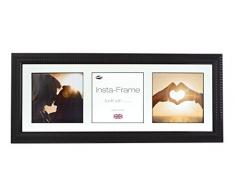 Inov8 21 x 20,32 cm Insta-Frame Marco para Instagram 3/de estampado a cuadros de fotos con paspartú blanco y blanco con borde, Ripple negro