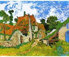 Legendarte Cuadro Lienzo, Impresión Digital - Calle De La Aldea En Auvers Vincent Van Gogh, cm. 80x100 - Decoración Pared