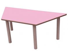 Mobeduc 600552H220 - Mesa infantil trapecio, 120 x 60 cm, talla 0, madera, color haya y rosa