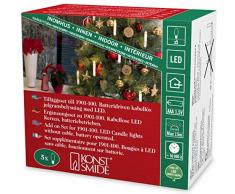 Konstsmide LED luces, 5 velas pequeÃ±as inalÃ¡mbrica blanca, accesorios para 1901-100, 5 diodos de luz blanca cÃ¡lida, funciona con pilas, interior, 5 x AAA 1,5 V no 1906-100