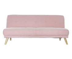 DRW Sofa Cama abatiblede 3 plazas capitone Rosa 116X61X79 cm
