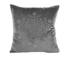 Eurofirany Fundas de cojín de Terciopelo para sofá, Navidad, Piedras, Copos de Nieve, 2 Unidades