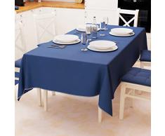 PETTI Artigiani Italiani - Mantel, Mantel de Mesa, Mantel de Cocina de algodÃ³n, diseÃ±o Liso Azul, para 12 plazas (140 x 240 cm) 100% Fabricado en Italia.