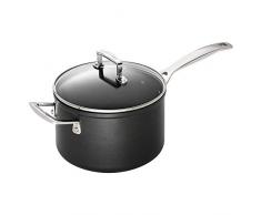 Le Creuset Cazo de aluminio antiadherente, Ã 18 cm, Libre de PFOA, Para todas las fuentes de calor, incluso la inducciÃ³n, Antracita/Plateado