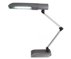 Naeve Leuchten 325697 - Lámpara de mesa (2G7, 9 W, eficiencia energética B, 550 lúmenes, 6400 K, 5000 horas, 51,8 x 13,6 x 10,8 cm, plástico, incluye bombilla de bajo consumo), color antracita y plateado