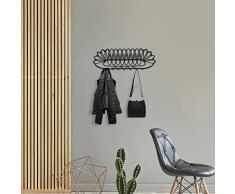 OJOS 494PYT1116 - Gancho de pared de metal negro 74 x 3 x 24 cm para decoración de salón o dormitorio