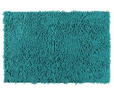 Wenko Alfombra de baño Chenille verde 50 x 80 cm - Alfombrilla para bañera, alfombrilla para ducha, aterciopelada y antideslizante, Poliéster, 50 x 80 cm, Verde