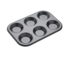 Master Class - Molde antiadherente para 6 magdalenas o pastas, color negro